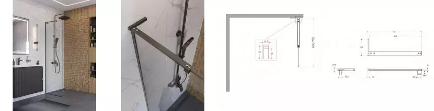 Душевая перегородка «Belbagno» UNO-L-1-TB-70-C-GM 70/200 прозрачная/оружейная сталь универсальная Душевая перегородка «Belbagno» UNO-L-1-TB-70-C-GM 70/200 прозрачная/оружейная сталь универсальная