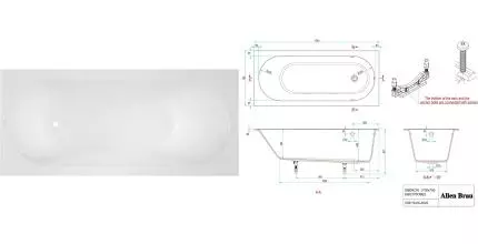 Ванна из искусственного камня «Allen Brau» Evo Oberon 170/75 с ножками без сифона белая
