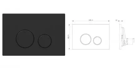 Кнопка смыва пневматическая «Allen Brau» Priority 3.0 9.20A01.31 пластик чёрная матовая Кнопка смыва пневматическая «Allen Brau» Priority 3.0 9.20A01.31 пластик чёрная матовая