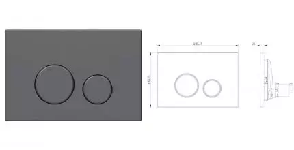 Кнопка смыва пневматическая «Allen Brau» Priority 3.0 9.20A01.GR пластик графит Кнопка смыва пневматическая «Allen Brau» Priority 3.0 9.20A01.GR пластик графит