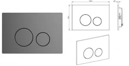 Кнопка смыва пневматическая «Allen Brau» Priority 4.0 9.20007.GR металл графит