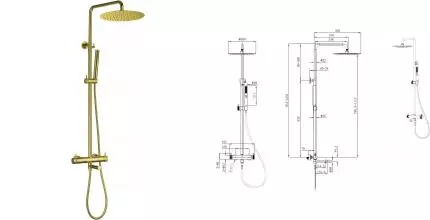 Душевая система «Allen Brau» Priority 5.31A10-GB брашированное золото