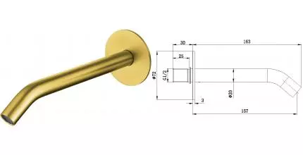 Излив к смесителю «Allen Brau» Priority 3.0 S 5.31A18-GB 16,3 брашированное золото Излив к смесителю «Allen Brau» Priority 3.0 S 5.31A18-GB 16,3 брашированное золото