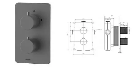 Смеситель для душа «Allen Brau» Priority 4.0 5.3U123-MG с термостатом брашированный графит