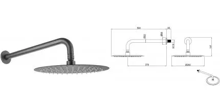 Верхний душ «Allen Brau» Priority 5.31017-MG брашированный графит