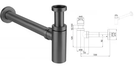 Сифон для раковины «Allen Brau» Priority 5.31025-MG брашированный графит