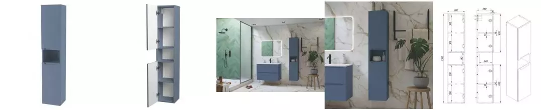 Пенал «ZOV» Дион 30 подвесной пепельно-синий универсальный