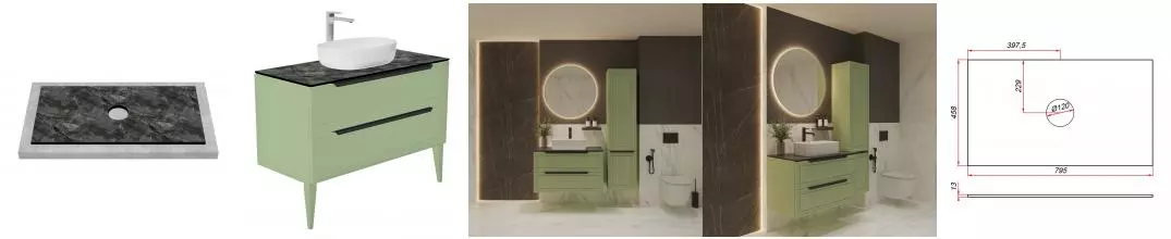 Мебельная столешница «ZOV» 80 компакт-плита куритиба