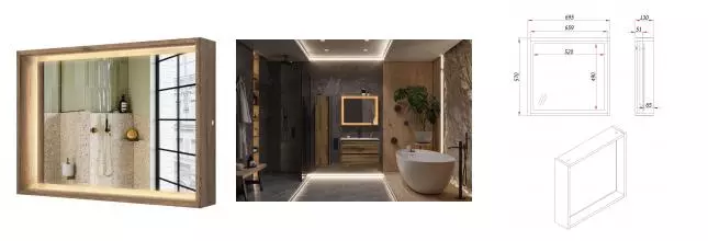 Зеркало «ZOV» Парма 70 с подсветкой аттик Зеркало «ZOV» Парма 70 с подсветкой аттик