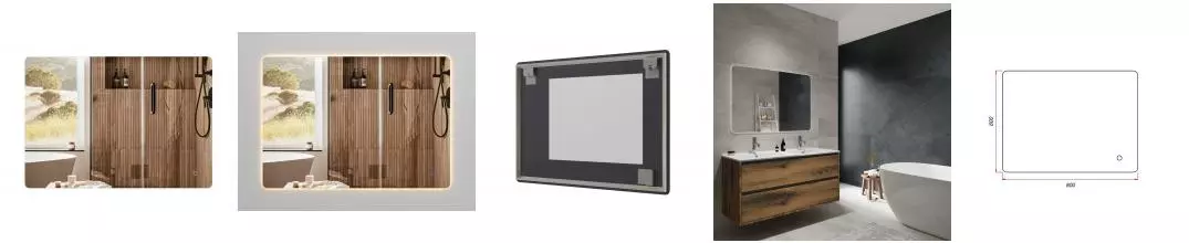 Зеркало «ZOV» 200 80/60 с сенсорным выключателем с подсветкой