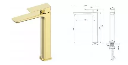 Смеситель для раковины «OLIVEEKA» D OL-239003-BG матовое золото