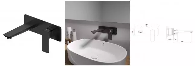 Смеситель для раковины с внутренней частью Oliveeka D OL-869003-MB, черный матовый OL-869003-MB · D, OLIVEEKA, OL-869003-MB