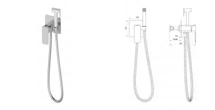 Смеситель с гигиеническим душем «OLIVEEKA» D OL-829003-BN матовый никель