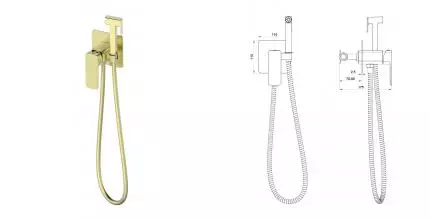 Смеситель с гигиеническим душем «OLIVEEKA» D OL-829003-BG матовое золото