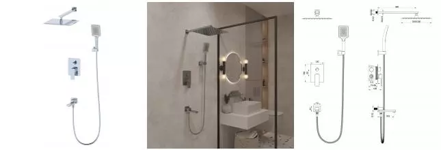 Душевая система «OLIVEEKA» D OL-939003-CR хром