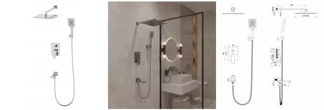 Душевая система «OLIVEEKA» D OL-939003-BN матовый никель