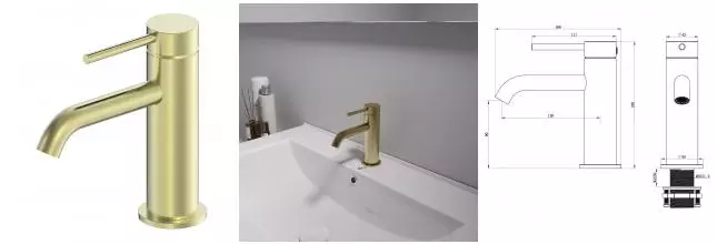 Смеситель для раковины «OLIVEEKA» Y OL-88139017-BG матовое золото