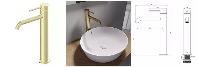 Смеситель для раковины «OLIVEEKA» Y OL-88239017-BG матовое золото