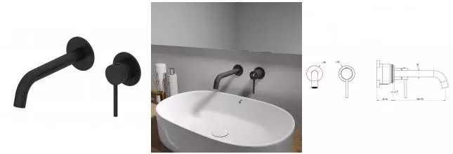 Смеситель для раковины с внутренней частью Oliveeka Y OL-88869017-MB, черный матовый OL-88869017-MB · Y, OLIVEEKA, OL-88869017-MB