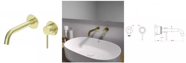 Смеситель для раковины с внутренней частью Oliveeka Y OL-88869017-BG, золото матовое OL-88869017-BG · Y, OLIVEEKA, OL-88869017-BG