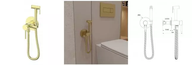 Смеситель с гигиеническим душем «OLIVEEKA» Y OL-829902-BG матовое золото