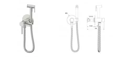 Смеситель с гигиеническим душем «OLIVEEKA» Y OL-829902-BN матовый никель