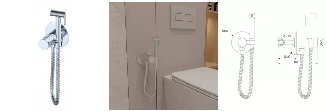 Смеситель с гигиеническим душем «OLIVEEKA» Y OL-829909-CR с термостатом хром