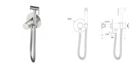 Смеситель с гигиеническим душем «OLIVEEKA» Y OL-829909-BN с термостатом матовый никель