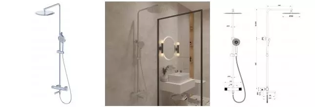 Душевая система «OLIVEEKA» Y OL-739902-CR хром