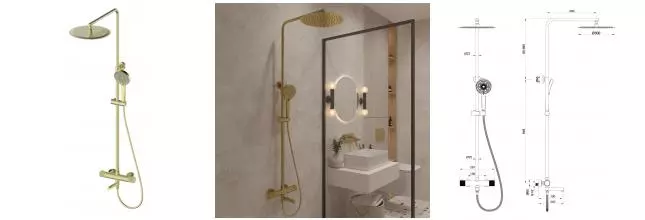 Душевая система «OLIVEEKA» Y OL-739902-BG матовый никель