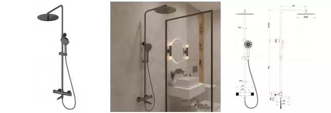 Душевая система «OLIVEEKA» Y OL-739902-BGM матовое золото Душевая система «OLIVEEKA» Y OL-739902-BGM матовое золото