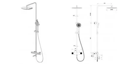 Душевая система «OLIVEEKA» Y OL-739902-BN оружейный металл