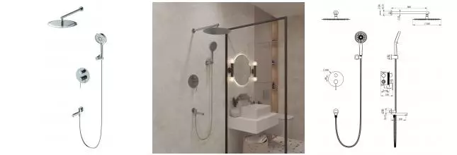 Душевая система «OLIVEEKA» Y OL-939017-CR хром