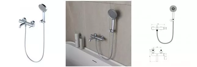 Смеситель для ванны с душем «OLIVEEKA» Y OL-639017-CR хром