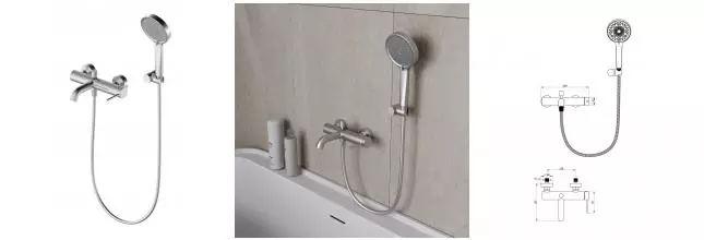 Смеситель для ванны с душем «OLIVEEKA» Y OL-639017-BN матовый никель