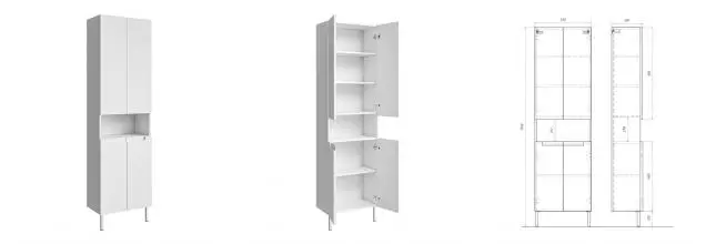 Пенал «Aqwella» Vancouver 55 белый Пенал «Aqwella» Vancouver 55 белый