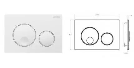 Кнопка смыва «Cezares» RELAX-BTN-BL полимер белая