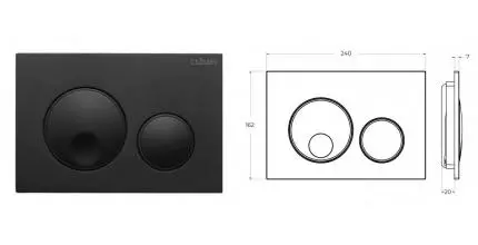 Кнопка смыва «Cezares» RELAX-BTN-NOP полимер чёрная матовая