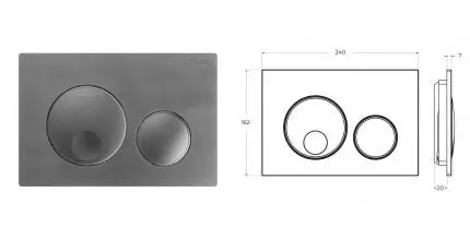 Кнопка смыва «Cezares» RELAX-BTN-GM полимер оружейная сталь Кнопка смыва «Cezares» RELAX-BTN-GM полимер оружейная сталь