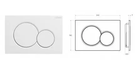 Кнопка смыва «Cezares» STYLUS-BTN-BL полимер белая
