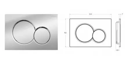 Кнопка смыва «Cezares» STYLUS-BTN-01 полимер хром