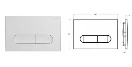 Кнопка смыва «Cezares» LINER-BTN-BL полимер белая