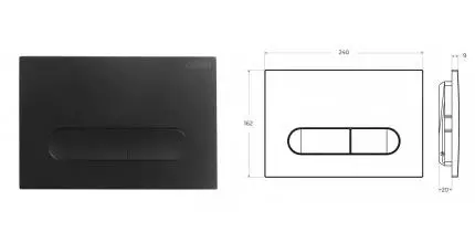 Кнопка смыва «Cezares» LINER-BTN-NOP полимер чёрная матовая