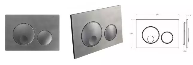 Кнопка смыва «Cezares» LINER-BTN-GM пластик оружейная сталь Кнопка смыва «Cezares» LINER-BTN-GM пластик оружейная сталь