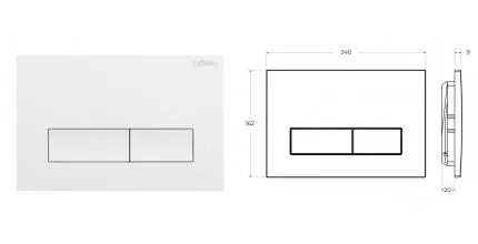 Кнопка смыва «Cezares» SLIDER-BTN-BL полимер белая