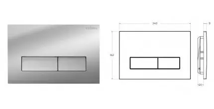Кнопка смыва «Cezares» SLIDER-BTN-01 полимер хром