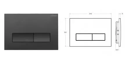 Кнопка смыва «Cezares» SLIDER-BTN-NOP полимер чёрная матовая
