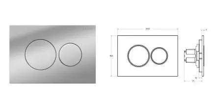 Кнопка смыва пневматическая «Cezares» PN1-BTN-01 полимер хром Кнопка смыва пневматическая «Cezares» PN1-BTN-01 полимер хром