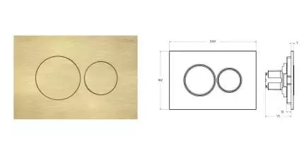 Кнопка смыва пневматическая «Cezares» PN1-BTN-BORO полимер брашированное золото Кнопка смыва пневматическая «Cezares» PN1-BTN-BORO полимер брашированное золото