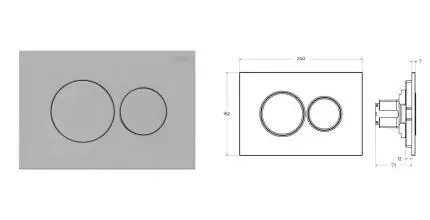 Кнопка смыва пневматическая «Cezares» PN1-BTN-IN полимер сатин Кнопка смыва пневматическая «Cezares» PN1-BTN-IN полимер сатин